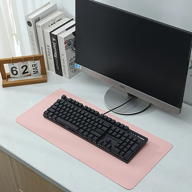 PU Leather Mouse Pads Desk Mat for Office Solid Color Gaming Waterproof Non-slip Computer Pad Keyboard Pads