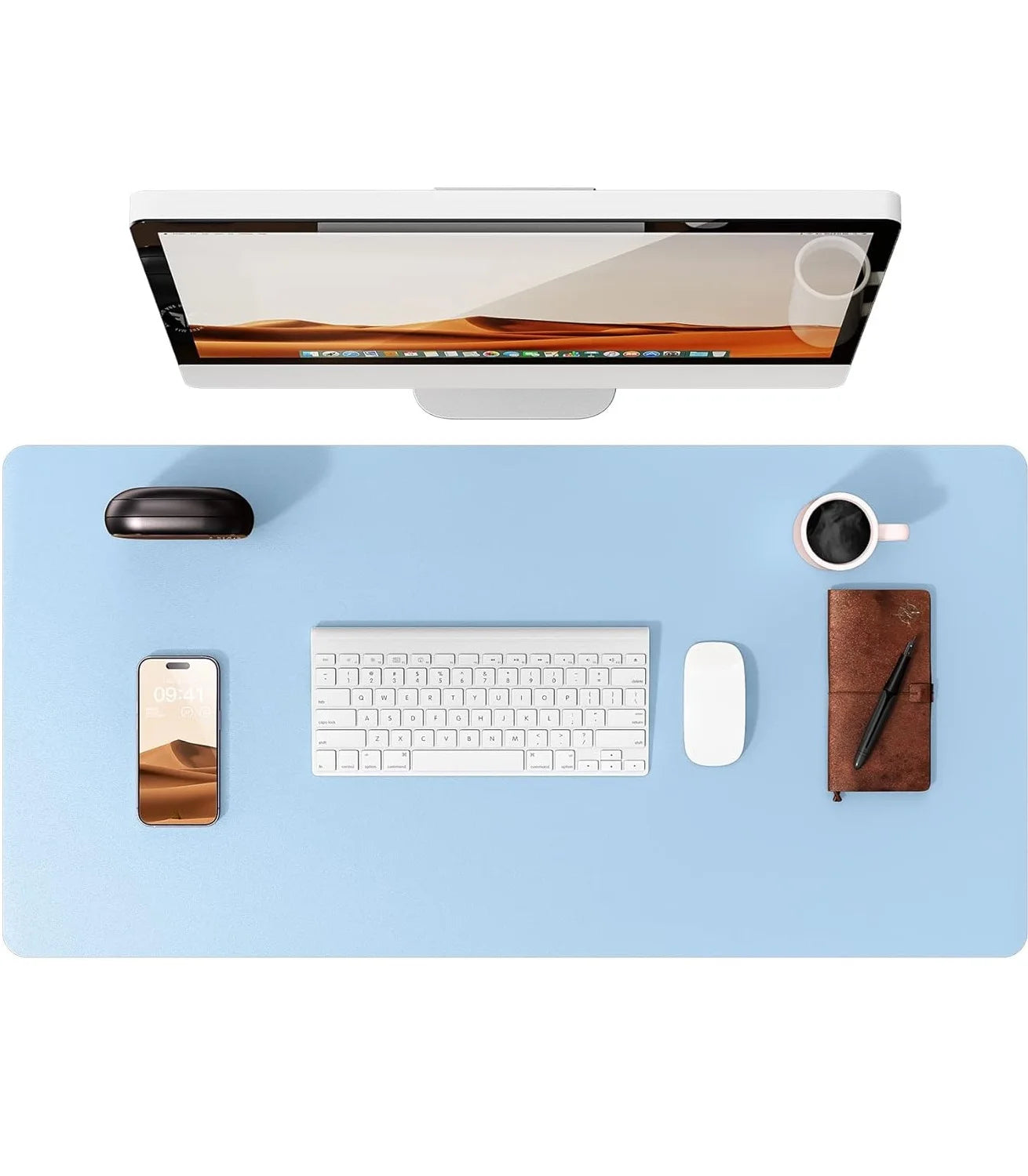 Large Mouse Pad,Office Desk Mat, Leather Desk Pad Protector, Non-Slip PU Leather Desk Blotter, Laptop Desk Pad