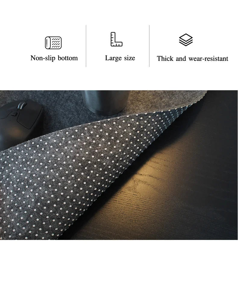 Wool Felt Cushion Large Mouse Pads Gaming Computer Xxl Desk Mat Table Keyboard Laptop Desk Non-slip Deskpad Home Office Mousepad
